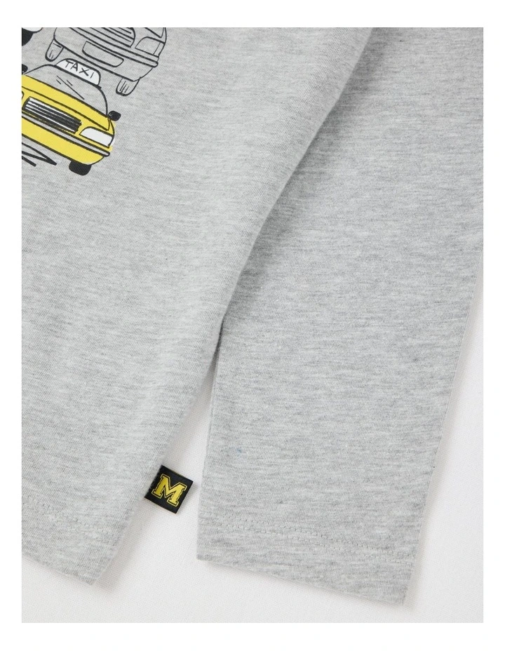 Essentials Long Sleeve T-Shirt in Cars Grey Marle image 4