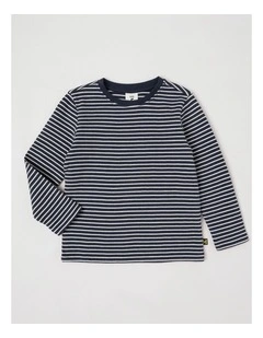 Essentials Textured Tee in Navy Stripe