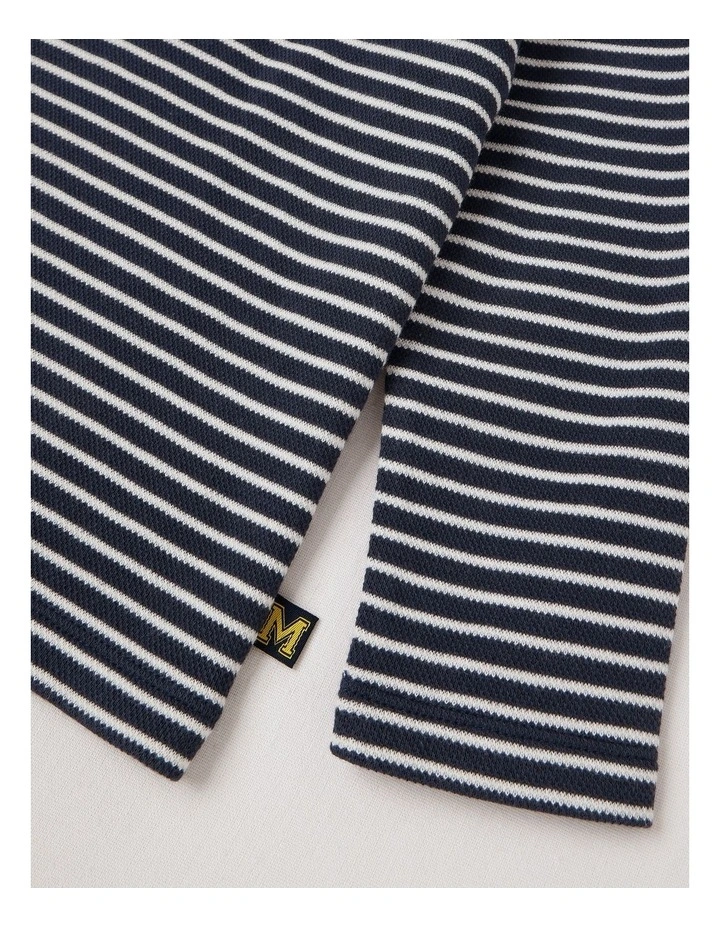 Essentials Textured Tee in Navy Stripe image 4