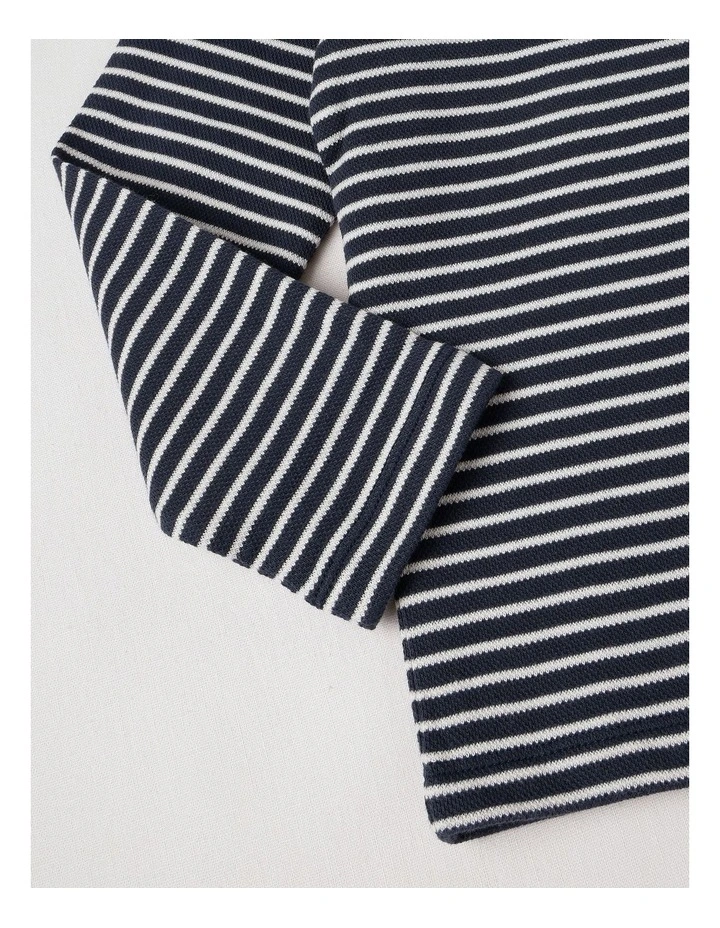 Essentials Textured Tee in Navy Stripe image 5