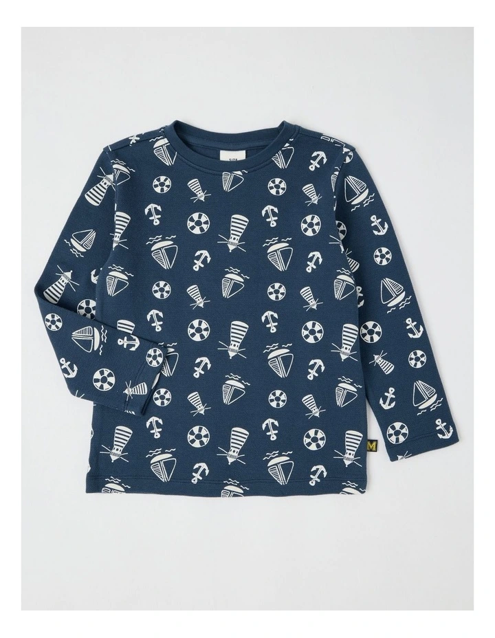 Essentials Textured Tee in Nautical Navy image 1