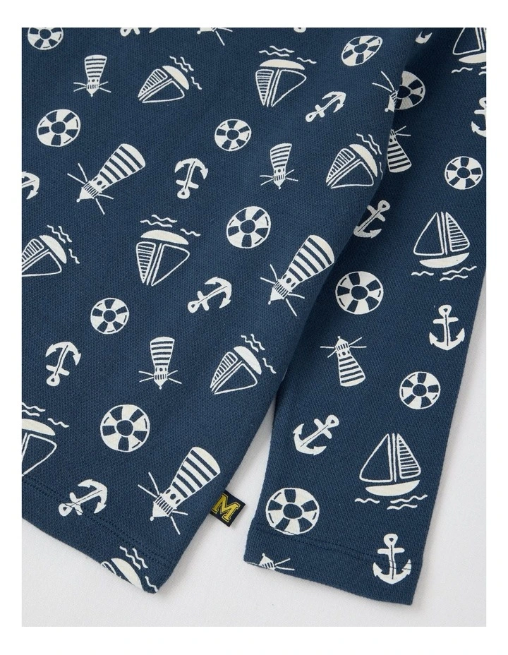 Essentials Textured Tee in Nautical Navy image 4