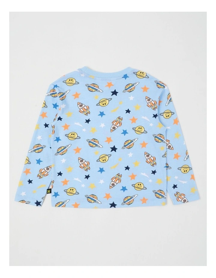 Long Sleeve All Over Print Tee in Space Blue image 3