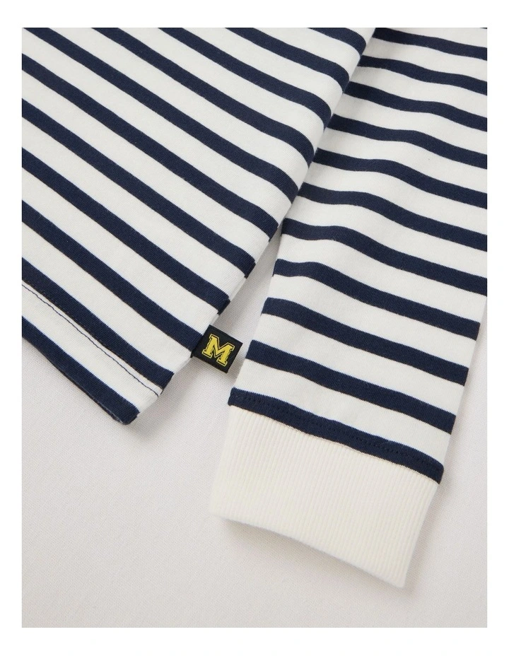 Long Sleeve Splice Tee in Navy Stripe image 4