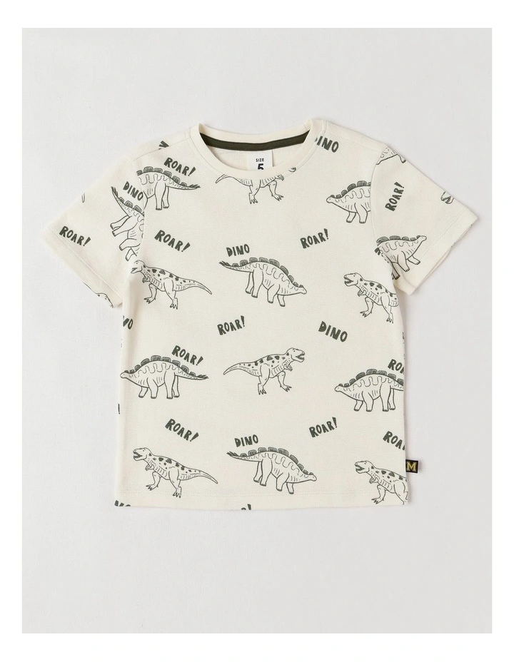 Essentials Textured Tee in Dino Khaki image 1