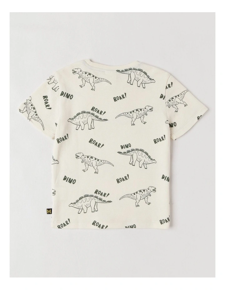 Essentials Textured Tee in Dino Khaki image 3