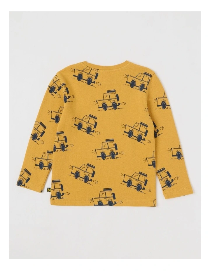 Essentials Textured Tee in Mustard image 3