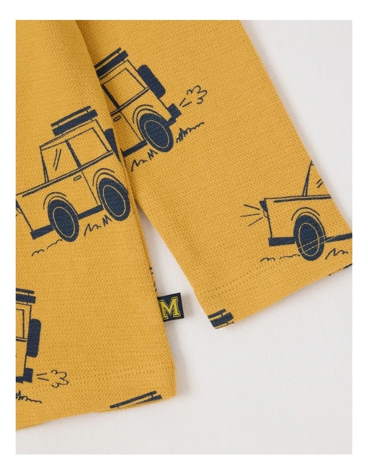 Essentials Textured Tee in Mustard image 4