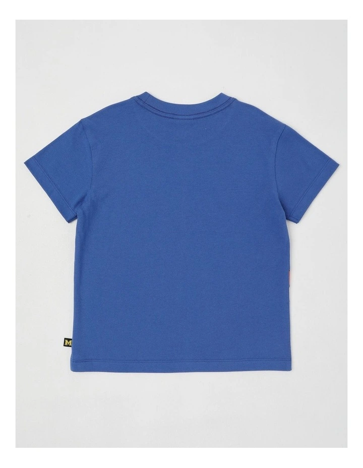 Essentials Short Sleeve Print Tee in Space Rocket in Indigo image 4