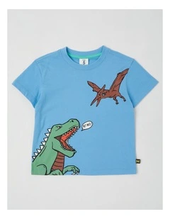 Essentials Short Sleeve Print Tee in Hey Mate Dino Mates/Blue