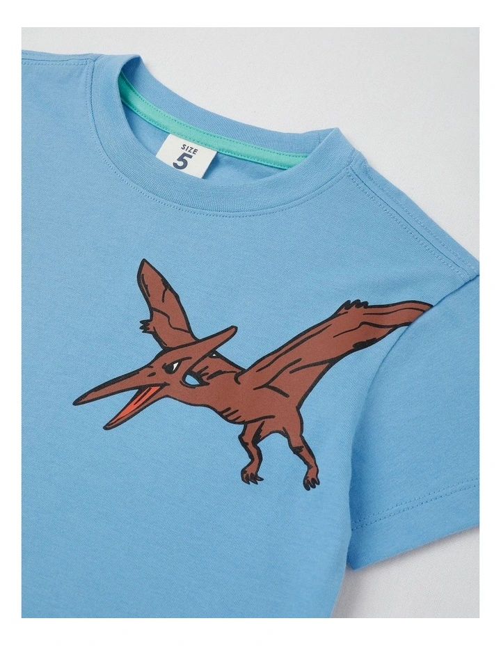 Essentials Short Sleeve Print Tee in Hey Mate Dino Mates/Blue image 2