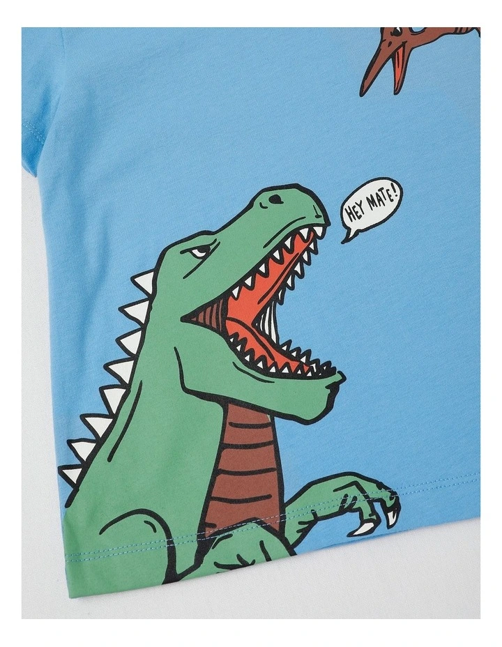 Essentials Short Sleeve Print Tee in Hey Mate Dino Mates/Blue image 4