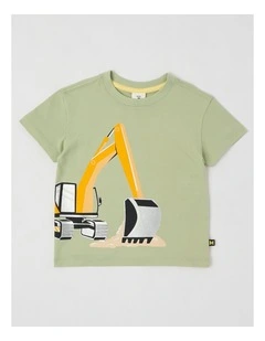 Essentials Short Sleeve Print Tee in Digger/Khaki