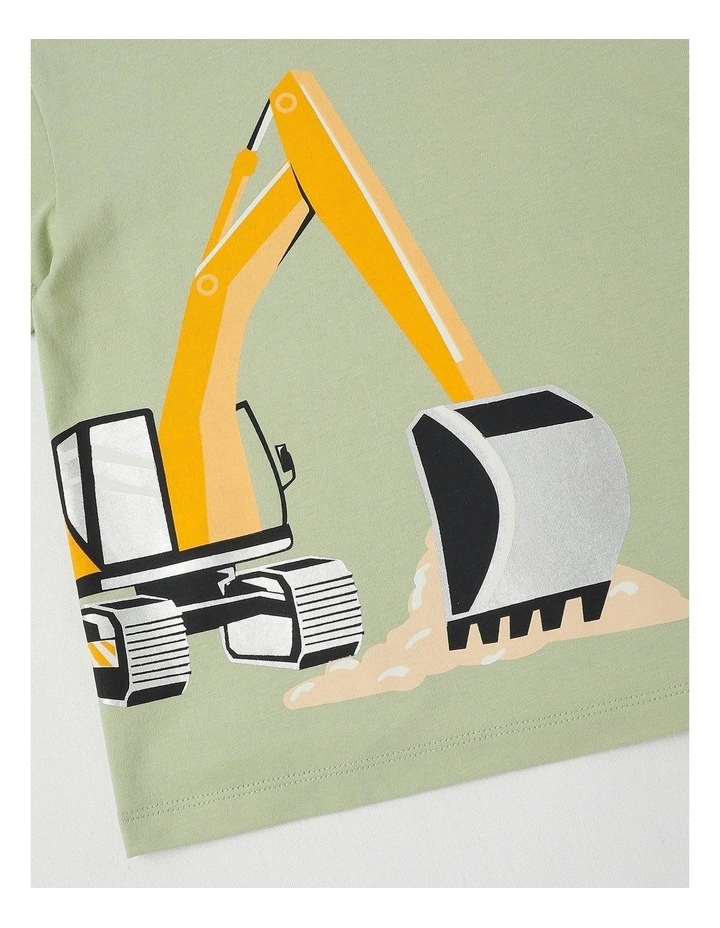 Essentials Short Sleeve Print Tee in Digger/Khaki image 2