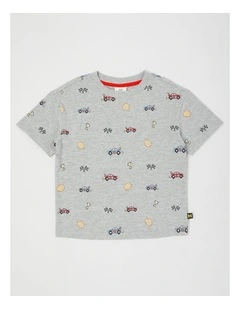 Essentials Short Sleeve Tee in Racing And Vehicles/Grey Marle