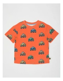 Essentials Short Sleeve Tee in Monster Truck Washed Red