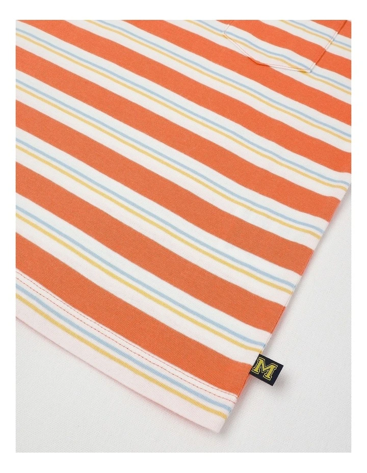 Short Sleeve Interactive Pocket Tee in Koala/Washed Red Stripe image 4