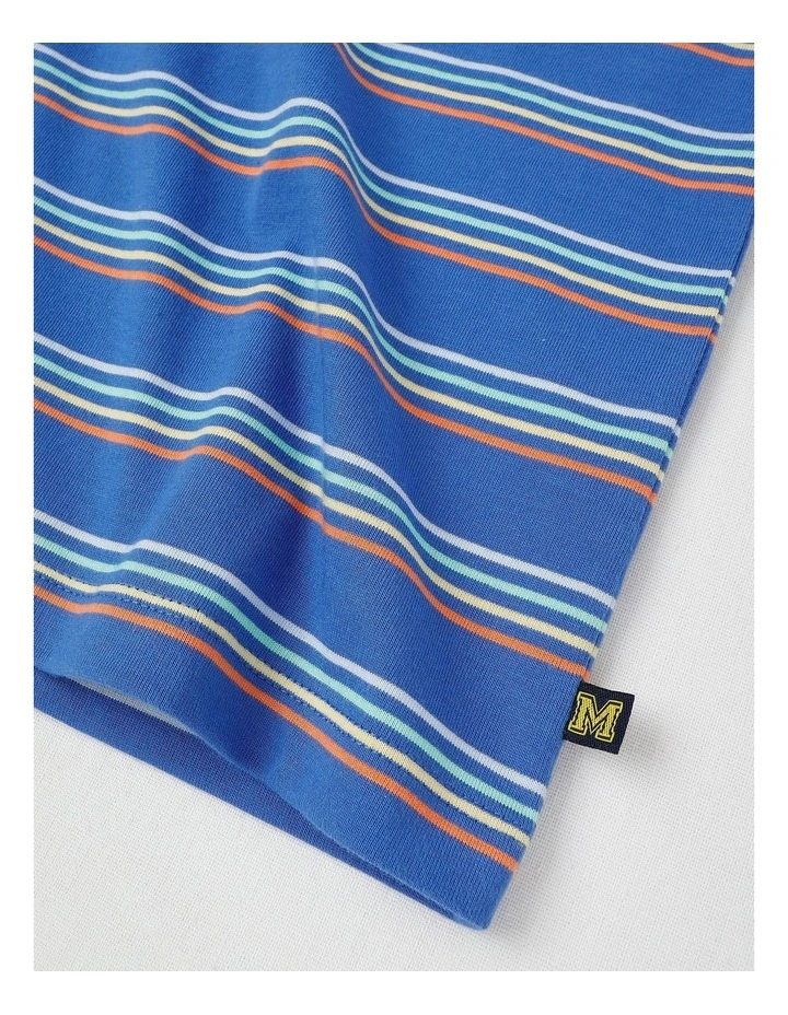 Short Sleeve Interactive Pocket Tee in Sunshine/Navy & Multi Stripe image 4