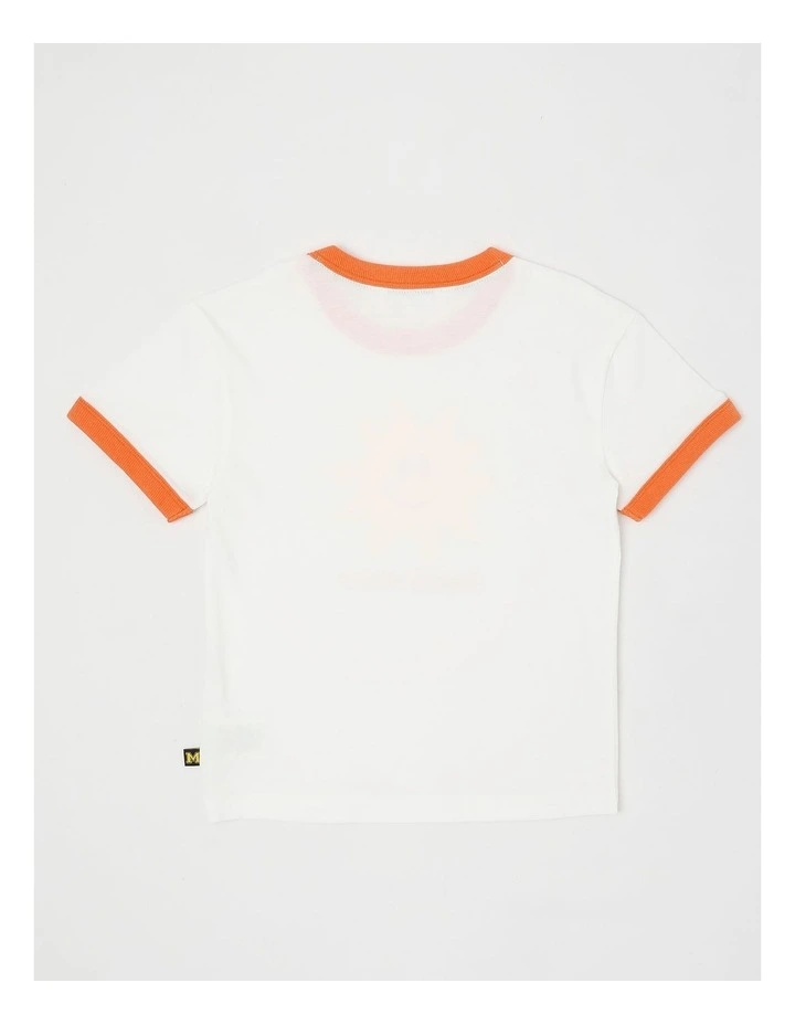 Short Sleeve Textured Print Tee in Happy Crew Sun/White image 3
