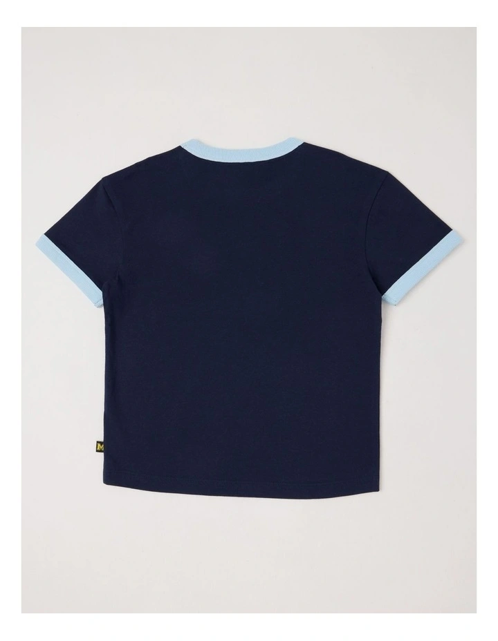 Short Sleeve Puff Print Tee in Dino Navy image 3