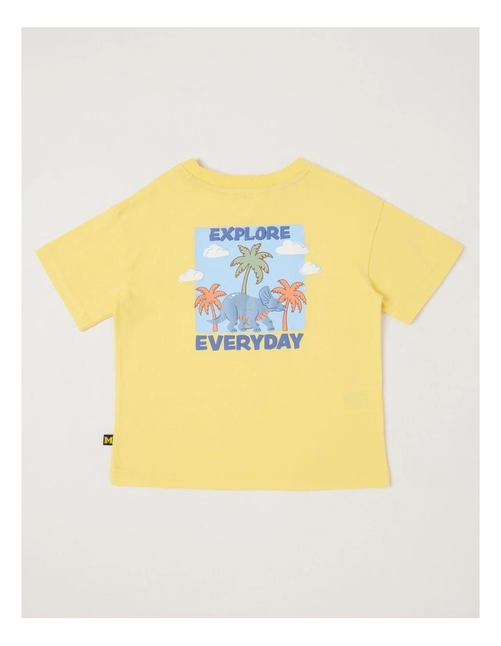 Short Sleeve Oversized Tee in Dino Yellow image 3