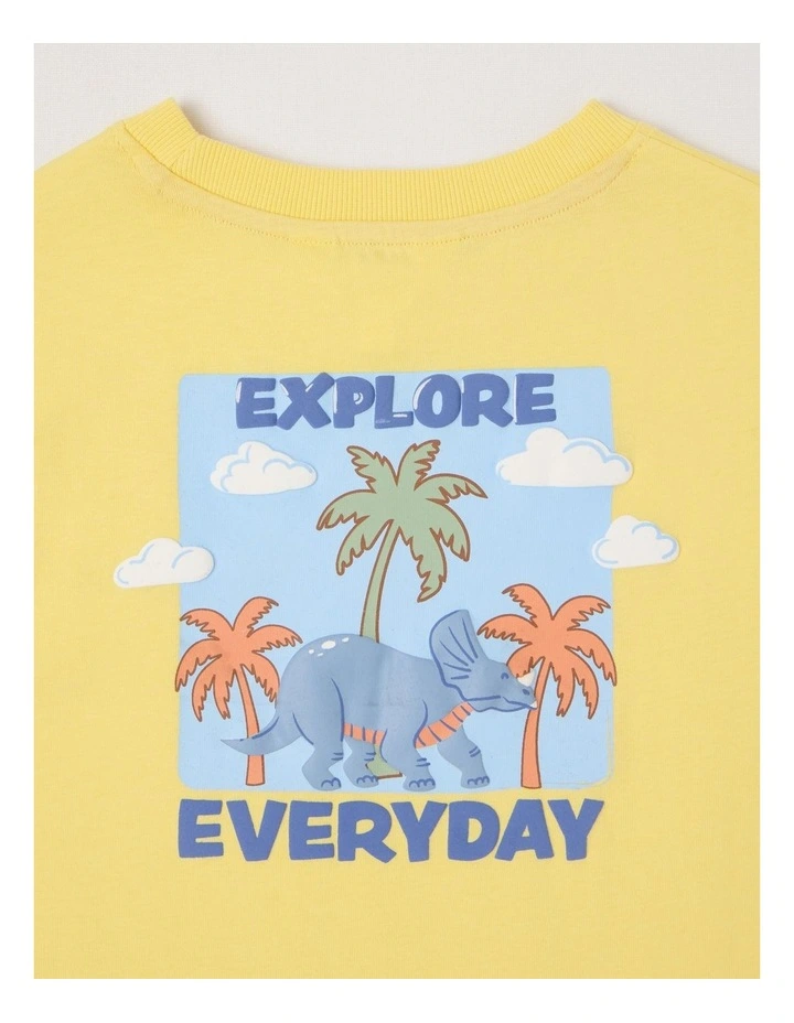 Short Sleeve Oversized Tee in Dino Yellow image 4