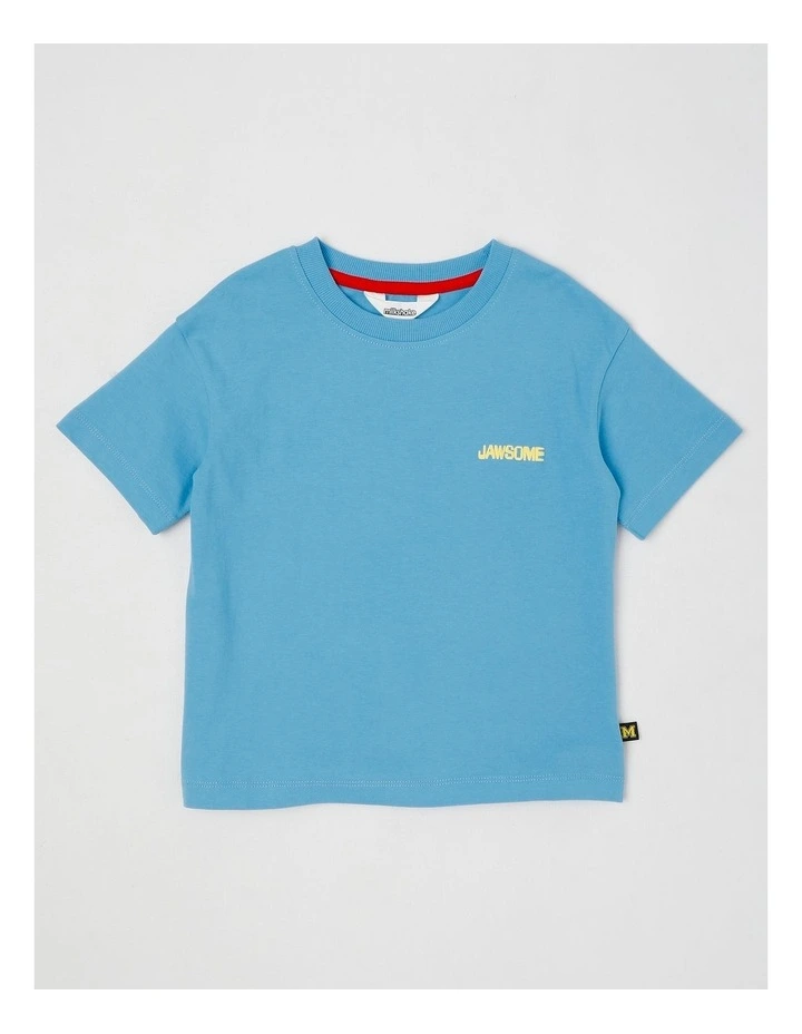 Short Sleeve Oversized Tee in Surf Shark Blue image 1