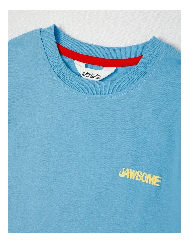 Short Sleeve Oversized Tee in Surf Shark Blue image 2