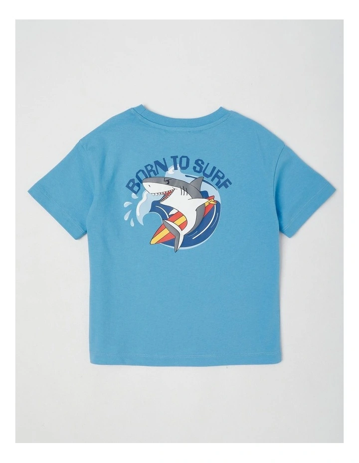 Short Sleeve Oversized Tee in Surf Shark Blue image 3