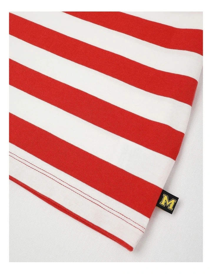 Short Sleeve Stripe Boxy Tee in Red & White Stripe image 4