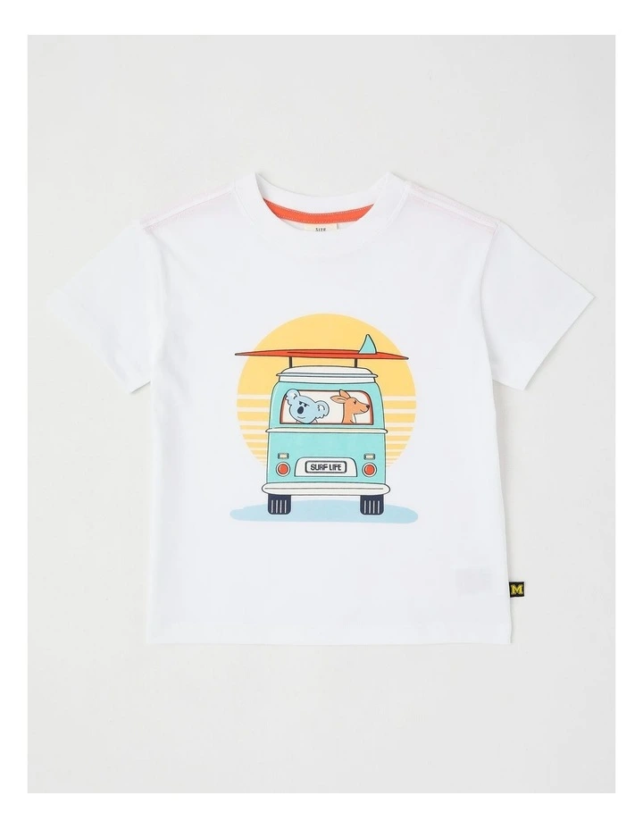 Essentials Short Sleeve Print Tee in Aussie Animal White image 1