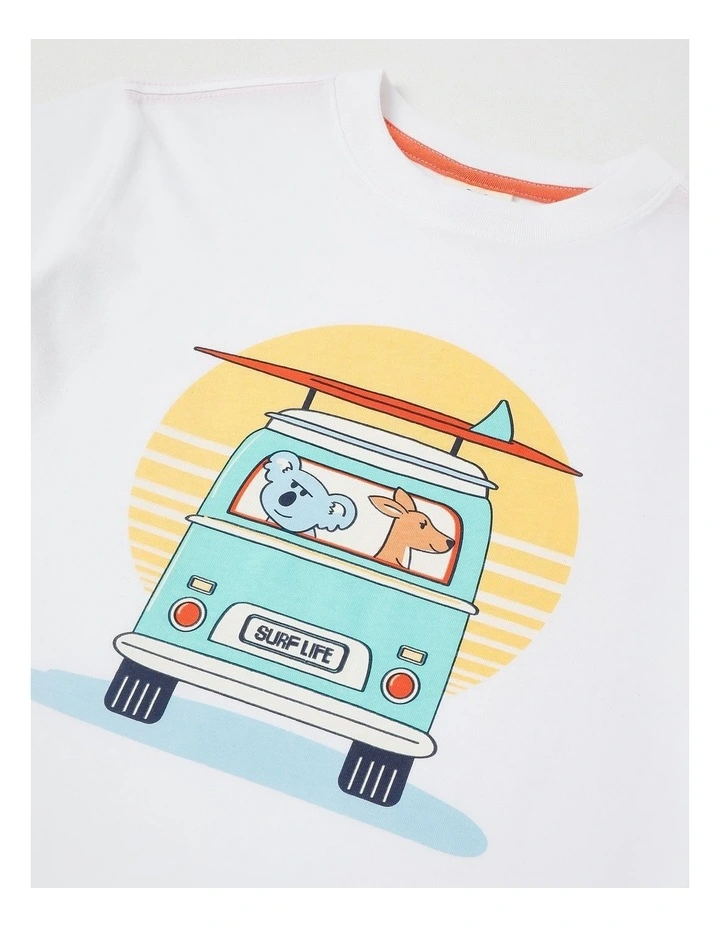 Essentials Short Sleeve Print Tee in Aussie Animal White image 4