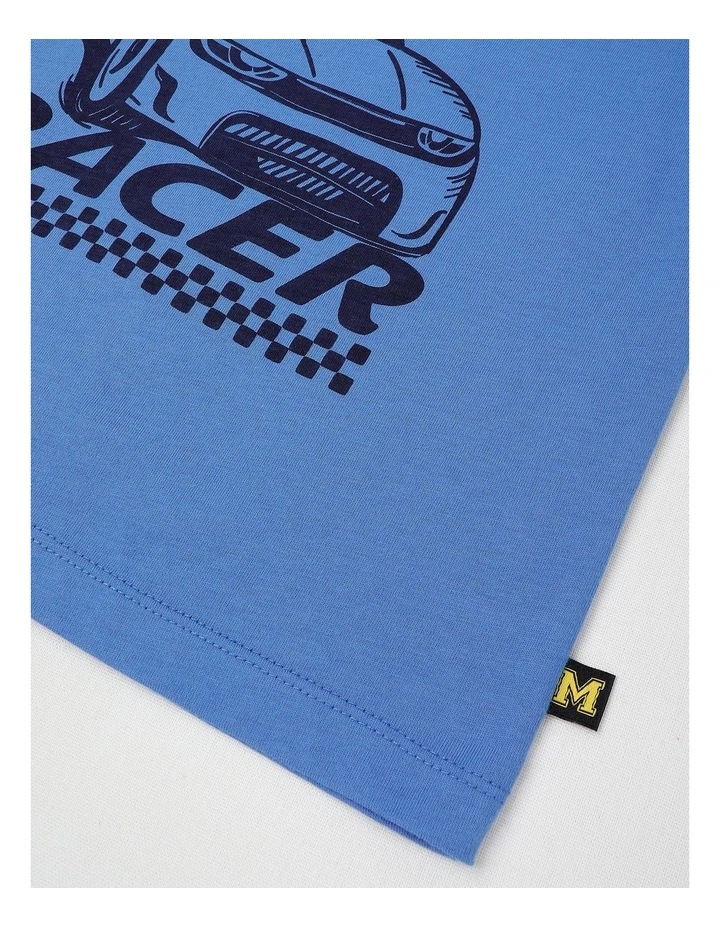 Essentials Short Sleeve Print Tee in Speed Racer Blue image 4