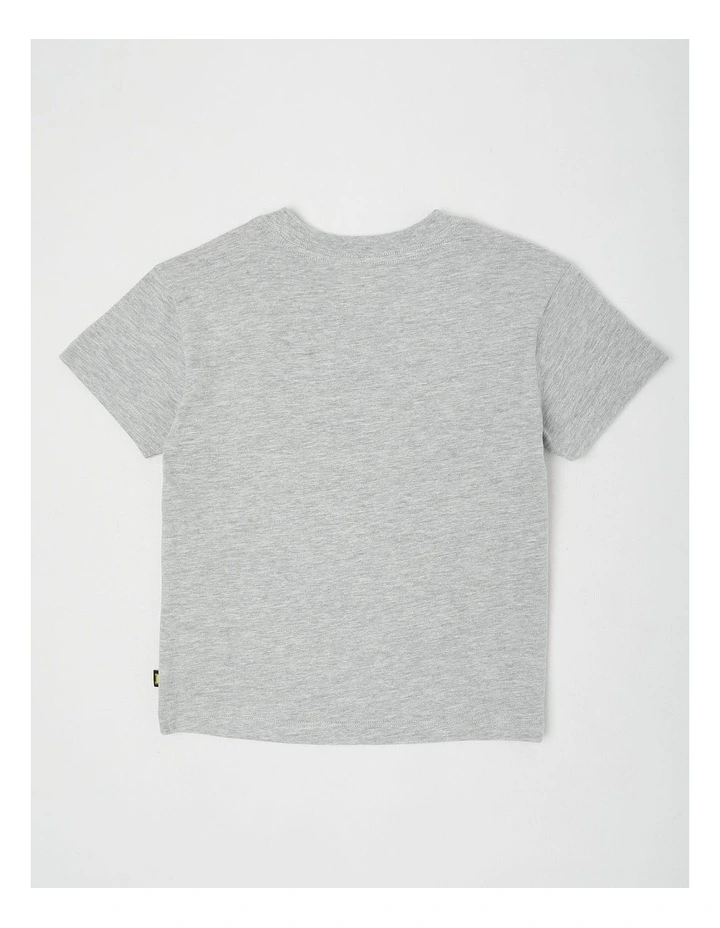 Essentials Short Sleeve Print Tee in Dino City Grey Marle image 3