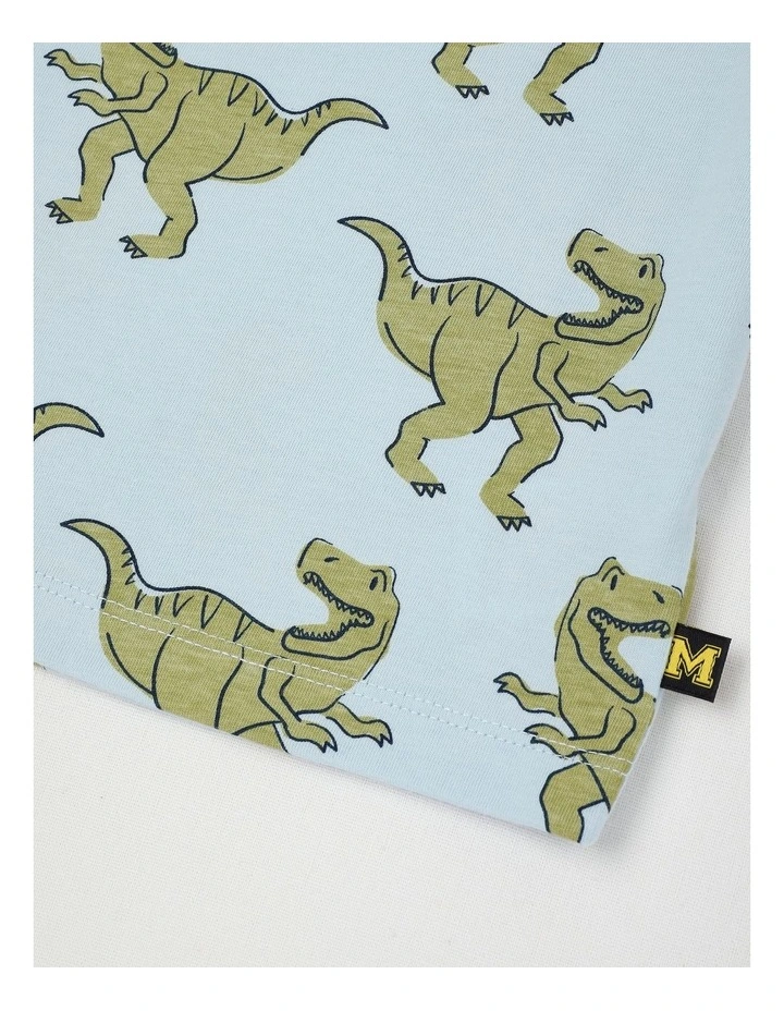 Essentials Short Sleeve All Over Print Tee in T-Rex Light Blue image 4
