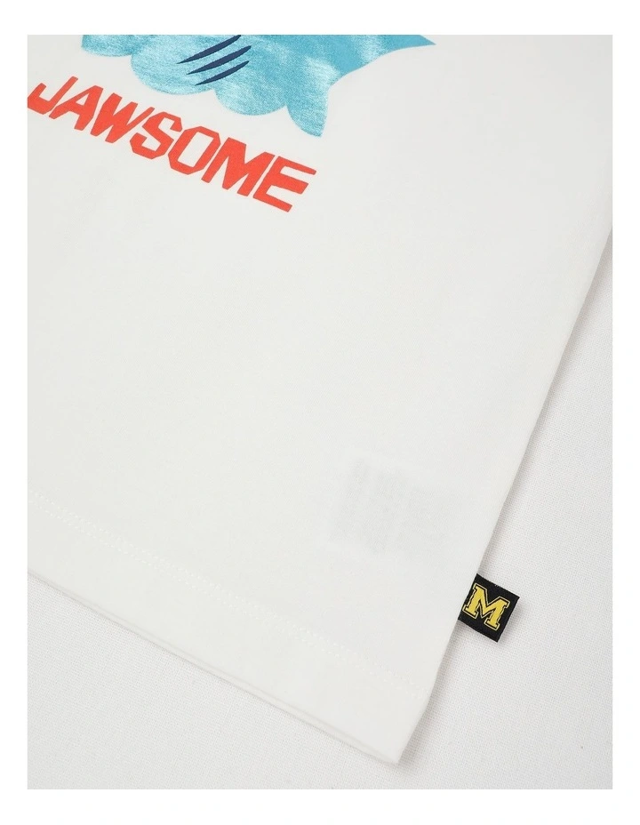 Essentials Short Sleeve Print Tee in Shark White image 4