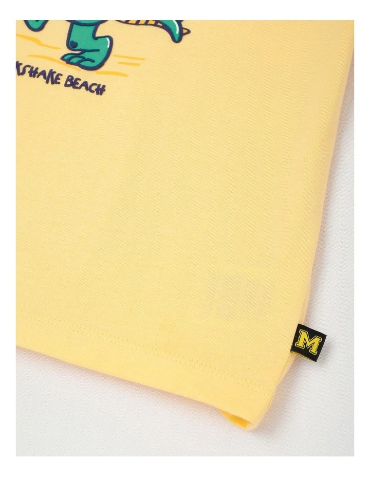 Essentials Short Sleeve Print Tee in Croc Yellow image 4