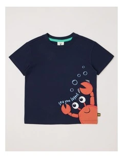 Essentials Short Sleeve Print Tee in Crab Navy