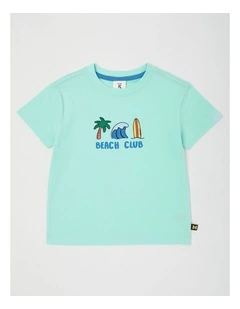 Essentials Short Sleeve Print Tee in Beach Mint