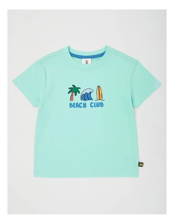 Essentials Short Sleeve Print Tee in Beach Mint image 1