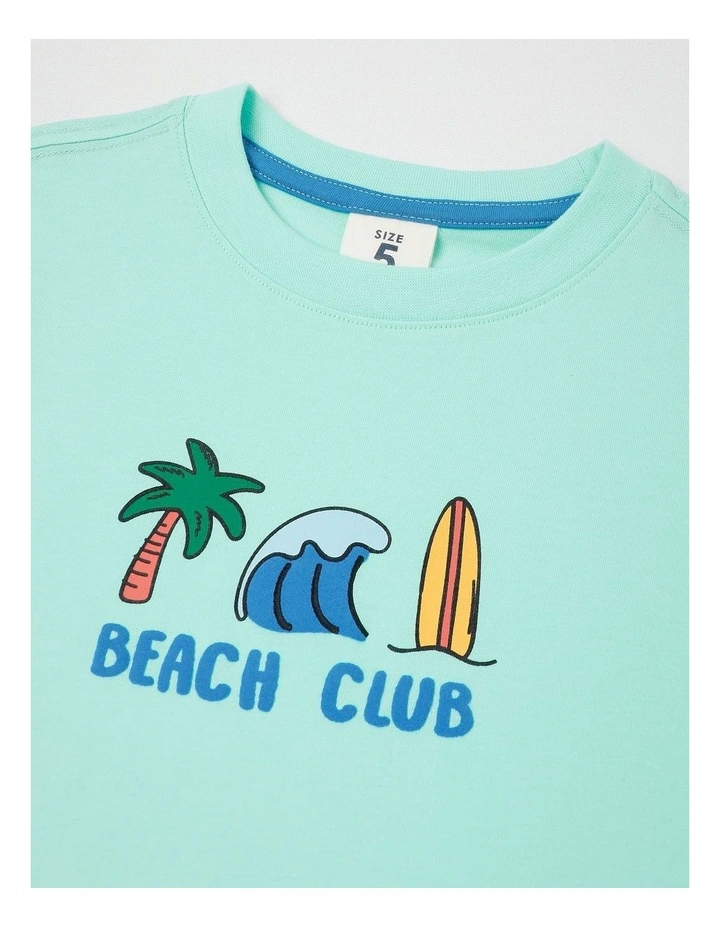 Essentials Short Sleeve Print Tee in Beach Mint image 2