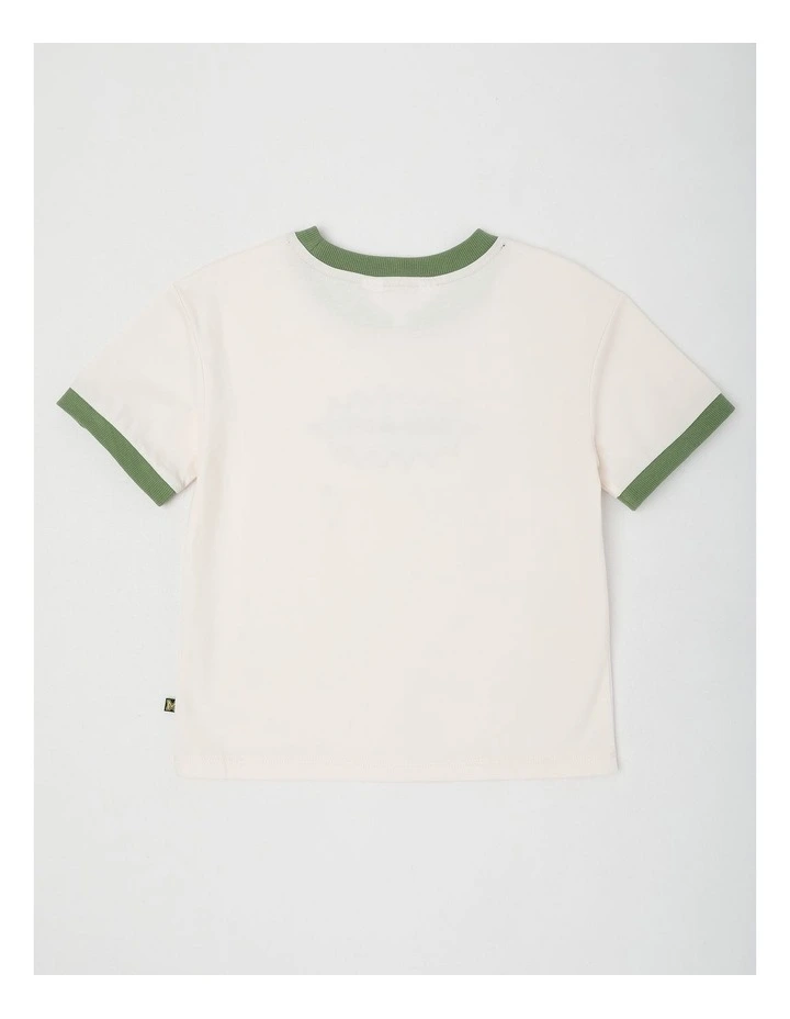 Short Sleeve Print Tee in Ecru image 3