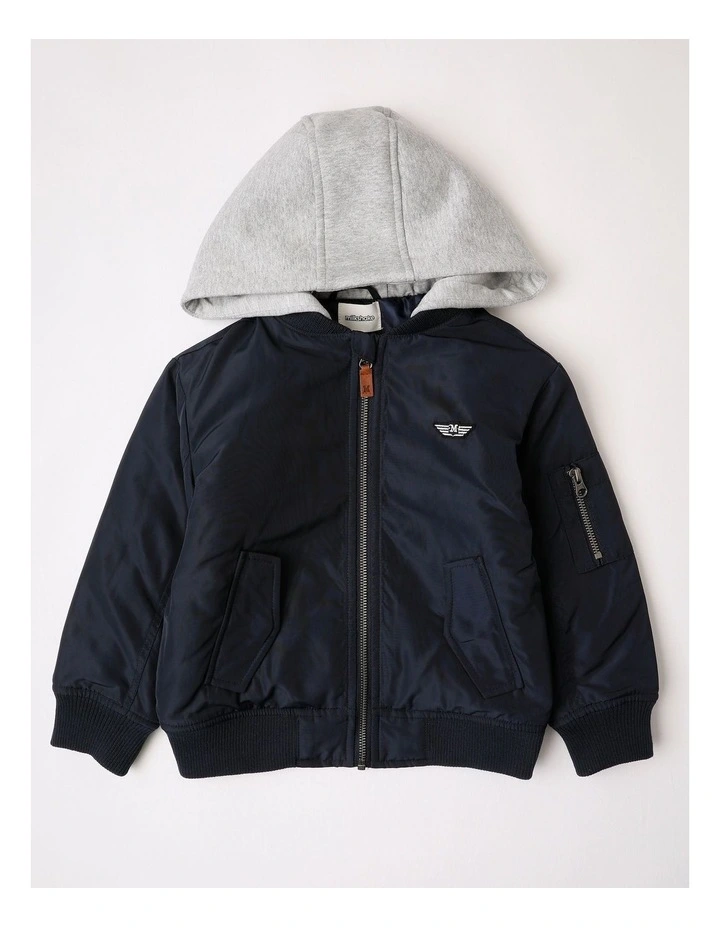 Woven Bomber in Navy image 1
