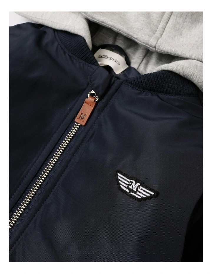Woven Bomber in Navy image 2