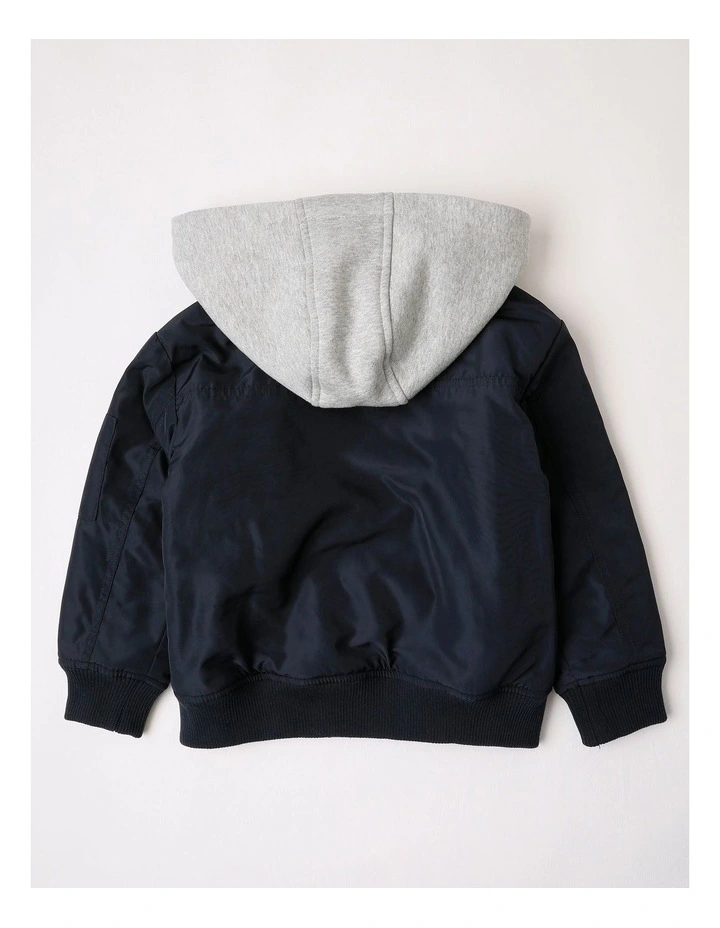 Woven Bomber in Navy image 3
