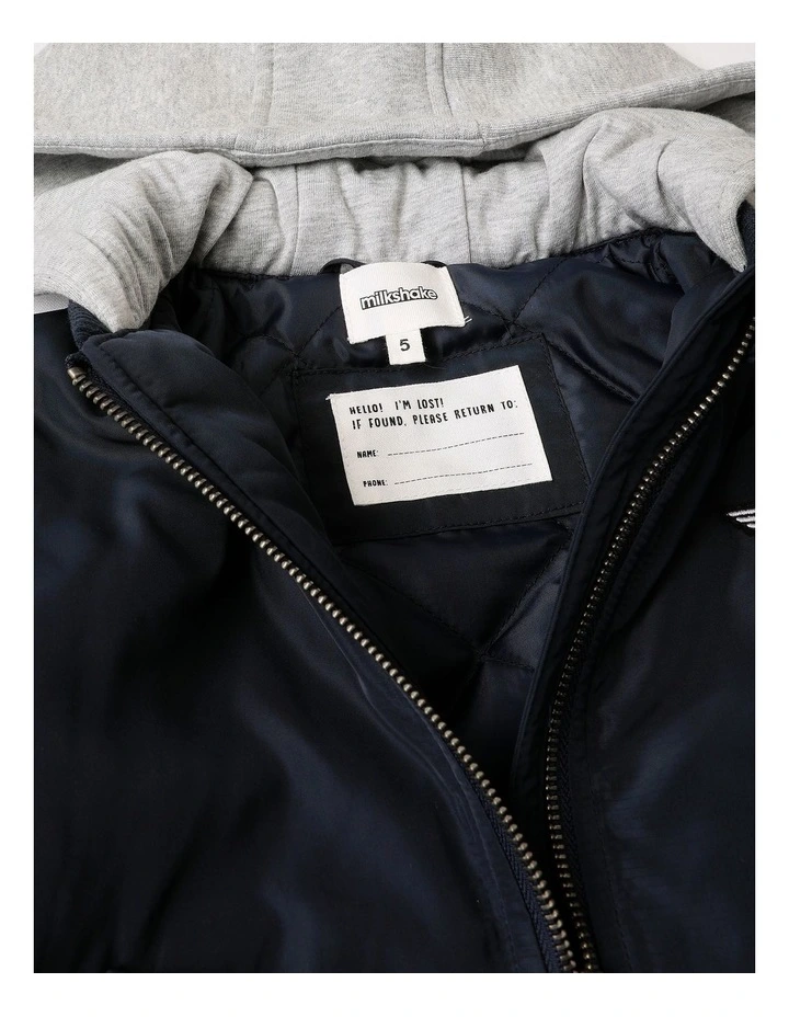 Woven Bomber in Navy image 4