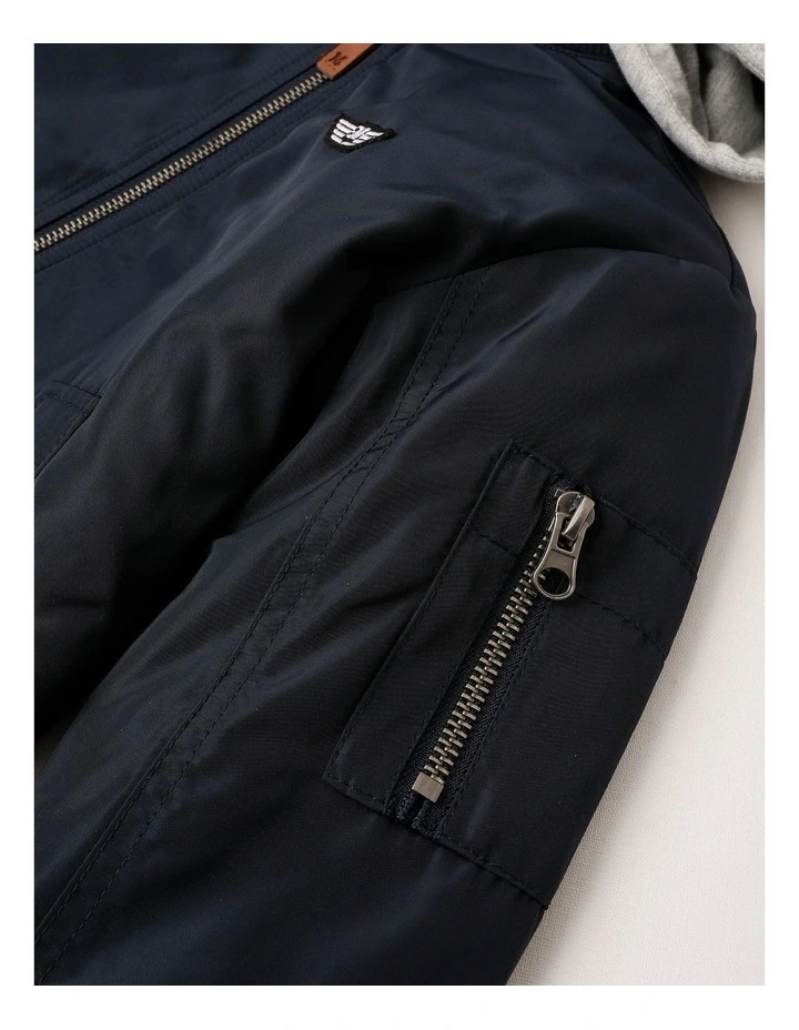 Woven Bomber in Navy image 5