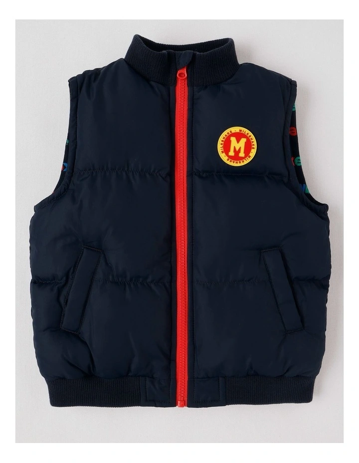 Recycled Puffer Vest in Navy image 1