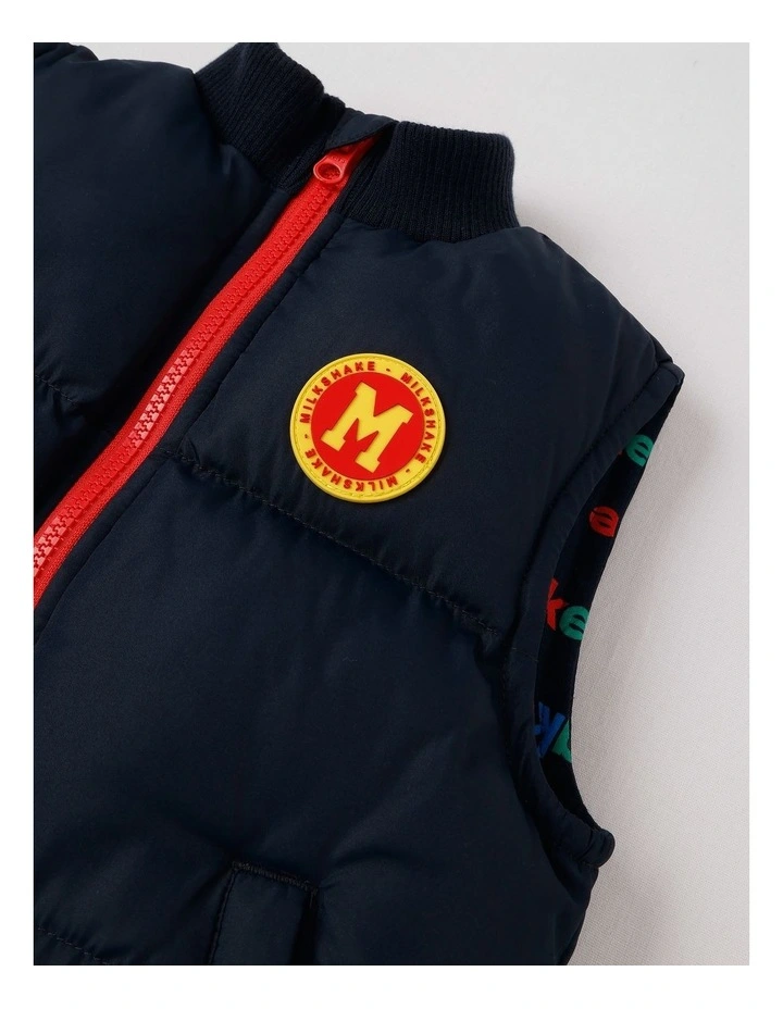 Recycled Puffer Vest in Navy image 2
