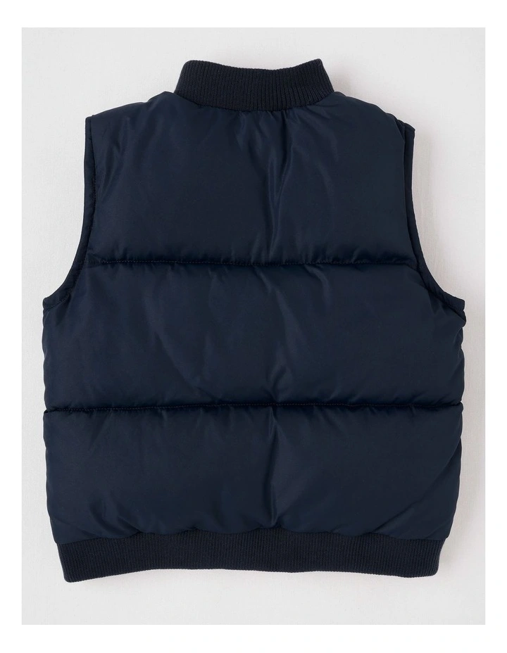 Recycled Puffer Vest in Navy image 3